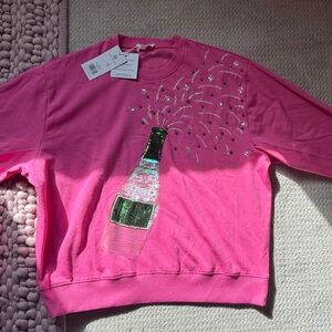 NWT Mary Square sz small Sequin Champagne Sweatshirt